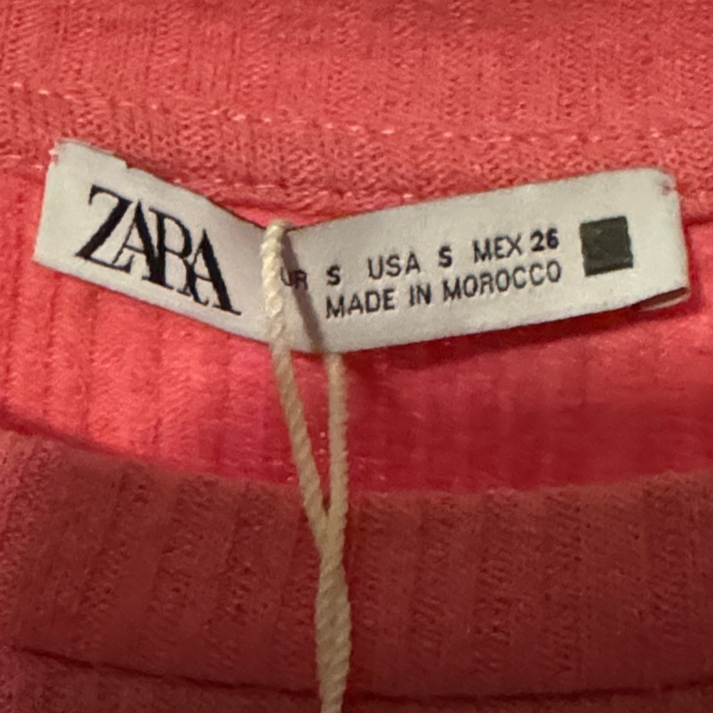 Zara Pink Ruffle Sleeve Cropped Top - Picture 5 of 5